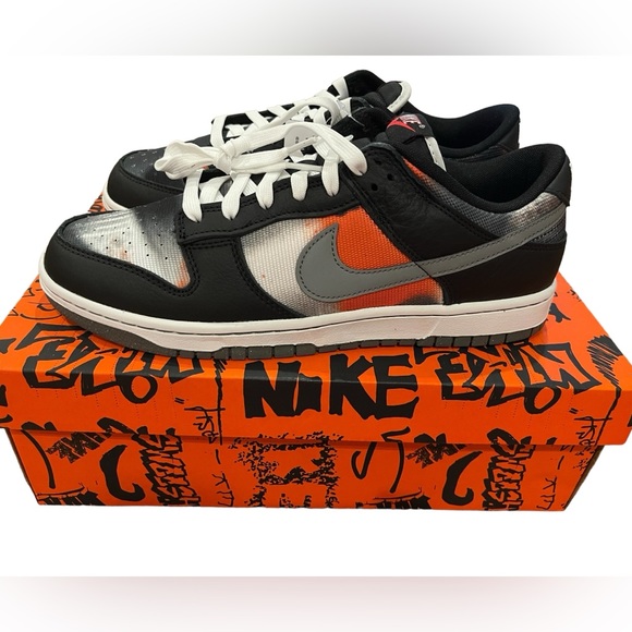 Nike Dunk Low Retro Graffiti Pack Black Red Shoes DM0108-001 Men's Sizes - Picture 6 of 8